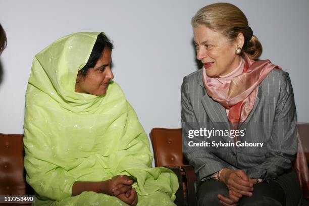 Mukhtar Mai and Nane Anand during The Virtue Foundation hosted a Mukhtar Mai interview by CNN's Soledad O'Brien. At United Nations in New York, New...