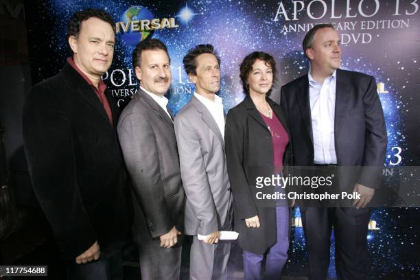 Tom Hanks, Craig Kornblau, President of Universal Studios Home Entertainment, Brian Grazer, Kathleen Quinlan and Frederick Huntsberry, COO and...