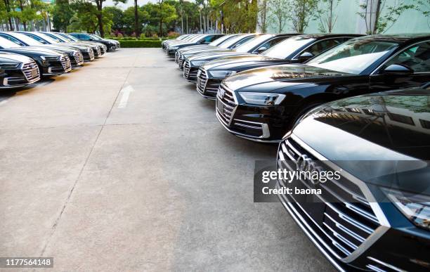 new audi a8 on the parking - radiator grille stock pictures, royalty-free photos & images