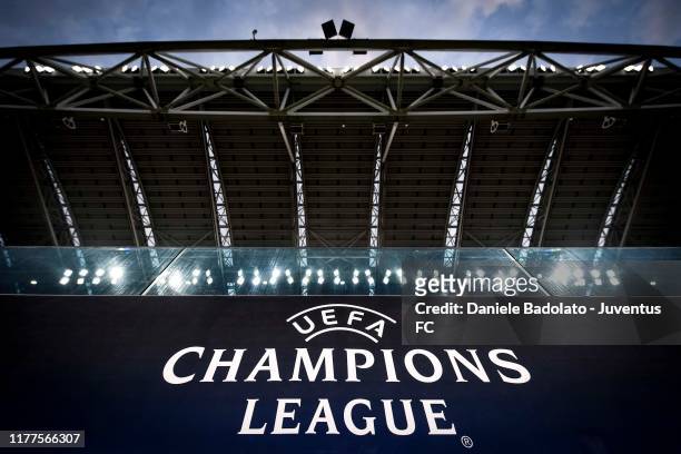 General view of the stadium before the UEFA Champions League group D match between Juventus and Lokomotiv Moskva at Juventus Arena on October 22,...