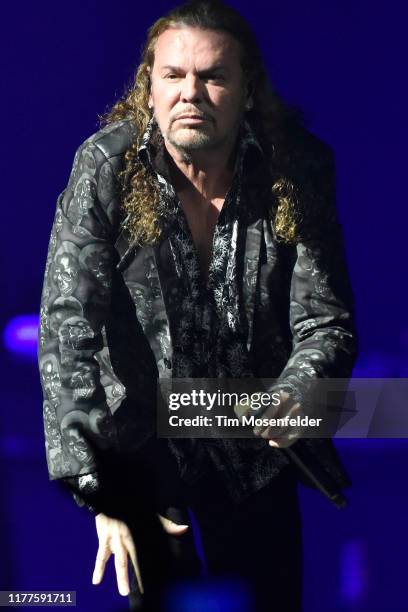 Fher Olvera of Maná performs during the band's "Rayando El Sol" tour at SAP Center on September 27, 2019 in San Jose, California.