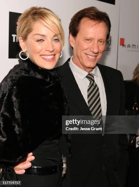 Sharon Stone and James Woods during Hamilton and Hollywood Life Behind The Camera Awards - Red Carpet at The Highlands in Hollywood, California,...