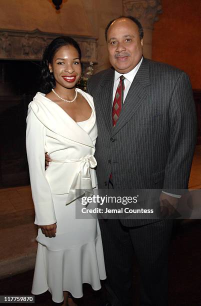 Andrea Waters and Martin Luther King III during The "Realizing the Dream" Martin Luther King Jr Tribute - Reception at Riverside Church in New York...