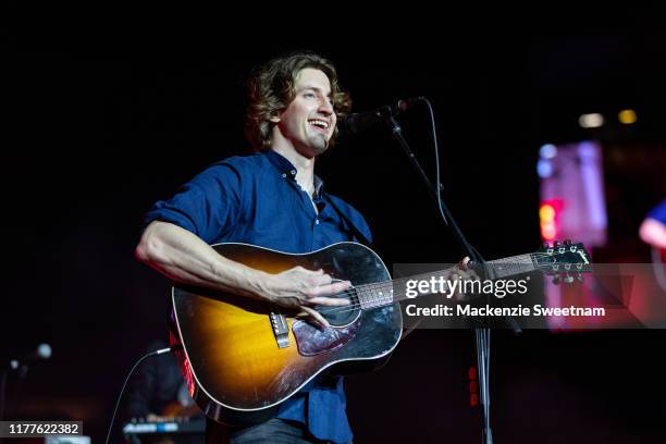 Dean Lewis performs at the 2019 AFL Grand Final on September 28, 2019 in Melbourne, Australia.