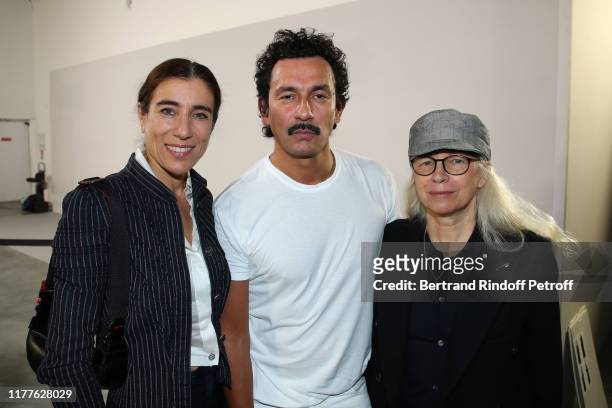 Blanca Li, Haider Ackermann and Dominique Issermann pose after the Haider Ackermann Womenswear Spring/Summer 2020 show as part of Paris Fashion Week...