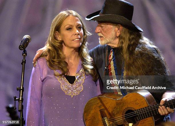 Rickie Lee Jones and Willie Nelson during Willie Nelson and Friends: "Outlaws & Angels" - Show and Backstage at Wiltern Theatre in Los Angeles,...
