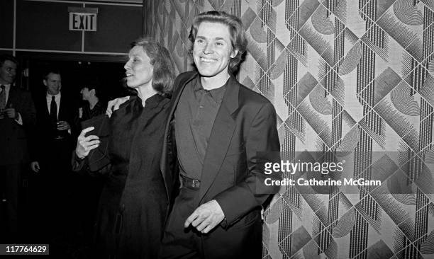 Willem Dafoe and Elizabeth LeCompte at the New York Film Critics Awards in January 1993 in New York City, New York. .