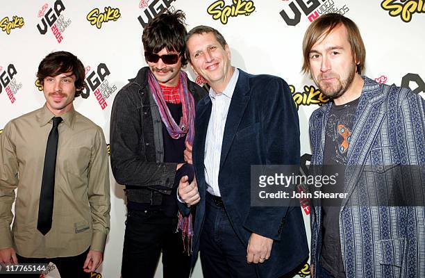 Doug Herzog and Taking Back Sunday during 2005 Spike TV Video Game Awards - Red Carpet at Gibson Amphitheater in Universal City, California, United...