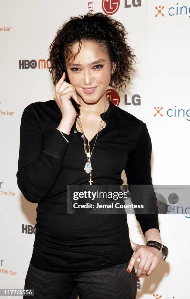 Naima Mora during Cingular and LG Host Preview Party for HBO Mobile and the New Cingular LGCU 500 Cell Phone - "Cingular" Carpet at Mr Chow - Tribeca...