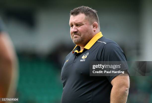 Wasps director of rugby Dai Young during the Premiership Rugby Cup Second Round match between Northampton Saints and Wasps at Franklin's Gardens on...