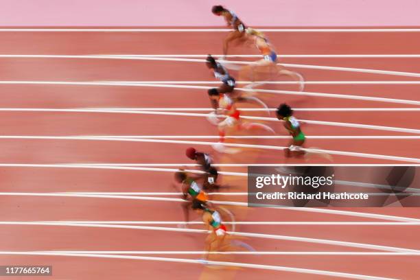 Tatjana Pinto of Germany, Marije Van Hunenstijn of the Netherlands, Daryll Neita of Great Britain, Yongli Wei of China, Gorete Semedo of Sao Tome and...