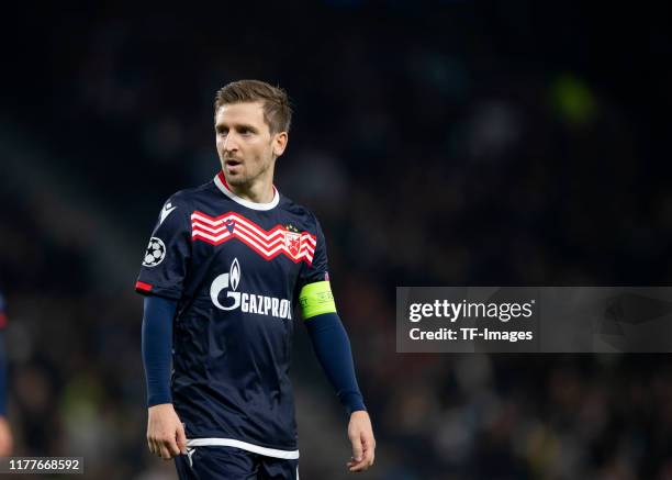 Marko Marin of FK Crvena Zvezda looks on during the UEFA Champions League group B match between Tottenham Hotspur and Crvena Zvezda at Tottenham...