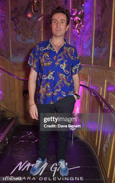 Nick Grimshaw attends the launch of Nasty Gal Ft. Cara Delevingne, a collection of holiday-ready pieces inspired by female rock icons of the ages as...