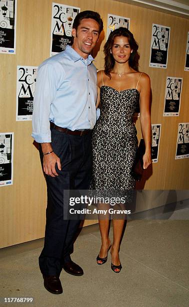 Jason Sehorn and wife Angie Harmon during Morelia Film Festival Kick-Off Party hosted by Gran Centenario at Private Residence in Beverly Hills,...