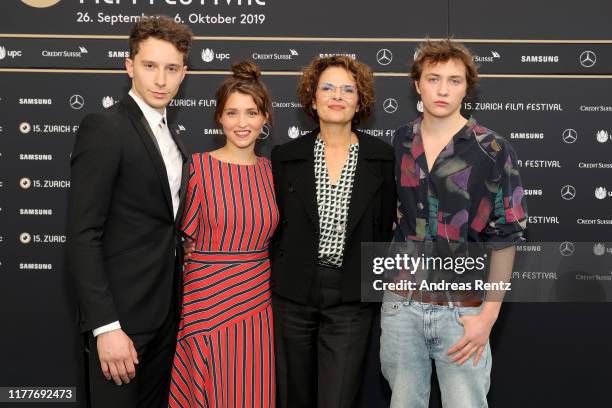 Jonathan Berlin, Janina Fautz, Barbara Auer and Michelangelo Fortuzzi attend the "Der Preis der Freiheit" premiere during the 15th Zurich Film...