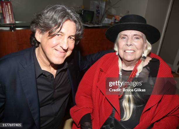 Writer/lyricist Cameron Crowe and Joni Mitchell pose at the opening night of the new musical "Almost Famous" at The Old Globe Theatre on September...