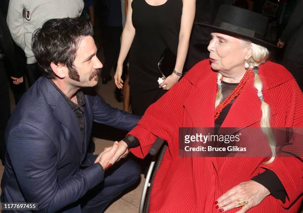 Colin Donnell and Joni Mitchell chat at the opening night of the new musical "Almost Famous" at The Old Globe Theatre on September 27, 2019 in San...
