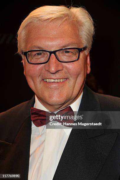 Frank-Walter Steinmeier attends the Bernhard Wicki Award 'Die Bruecke - Der Friedenspreis des Deutschen Films 2011' at the Cuvillies Theater on June...