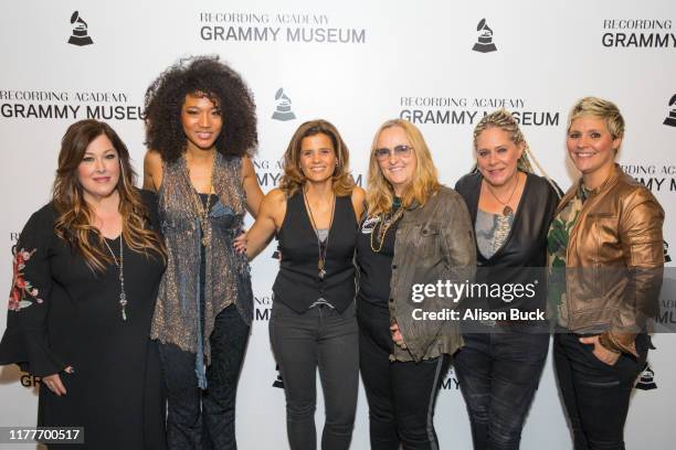 Carnie Wilson, Judith Hill, Nini Camps, Melissa Etheridge, Cathy Henderson and Kristen Henderson attend Girls Rising Panel & Performance Featuring...