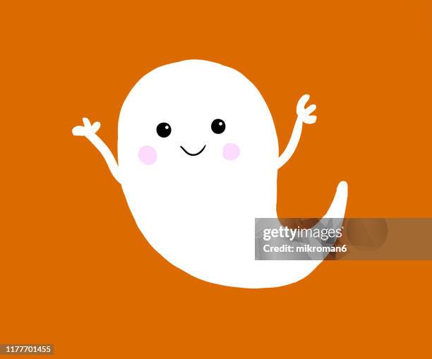halloween illustration of ghost - fantasma imagens e fotografias de stock
