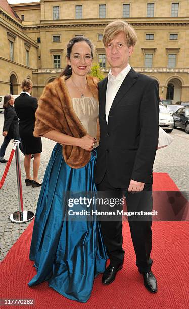 Irina Wanka and Roland Kuhne-Wanka attend the Bernhard Wicki Award 'Die Bruecke - Der Friedenspreis des Deutschen Films 2011' at the Cuvillies...