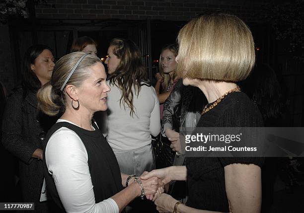 Marka Hansen, President of Gap with Anna Wintour during Gap Design Editions Launch Party at Bowery Hotel in New York City, New York, United States.