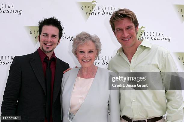 Hal Sparks, June Lockhart and Robert Gant during Ground Breaking Ceremony of "Encore Hall" Gay and Lesbian Housing at 1602 N. Ivar in Hollywood,...