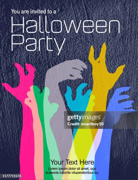 halloween zombie hands - monster hand reaching stock illustrations