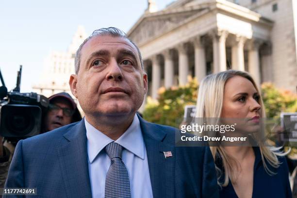 Lev Parnas arrives at federal court for an arraignment hearing on October 23, 2019 in New York City. Lev Parnas and Igor Fruman, along with Andrey...