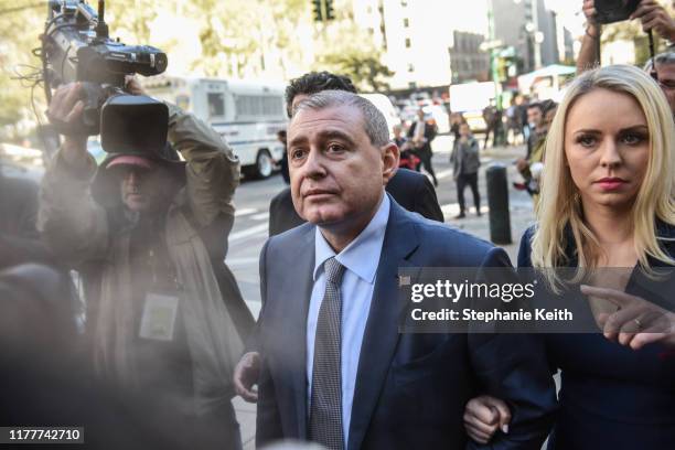 Lev Parnas arrives at federal court for an arraignment hearing on October 23, 2019 in New York City. Lev Parnas and Igor Fruman, along with Andrey...