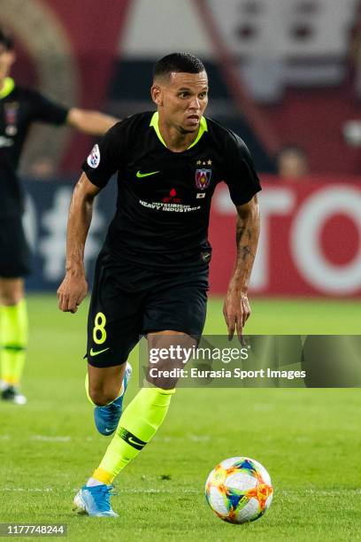 Ewerton da Silva Pereira of Urawa Red Diamonds in action during the AFC Champions League Semi Final second leg match between Guangzhou Evergrande and...