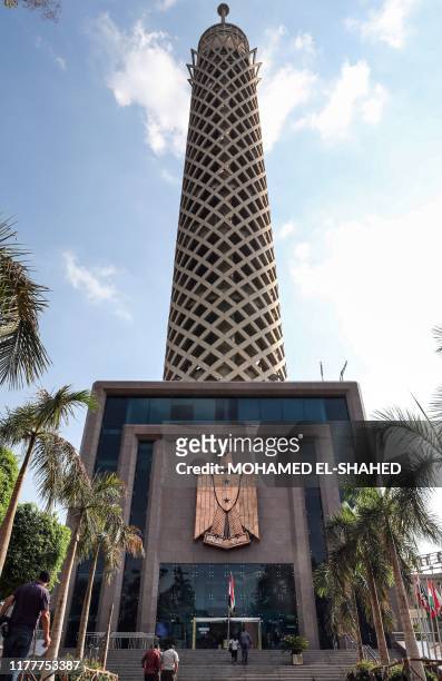 This picture taken on October 23, 2019 shows a view of the Cairo Tower in the Zamalek district in the centre of the Egyptian capital.