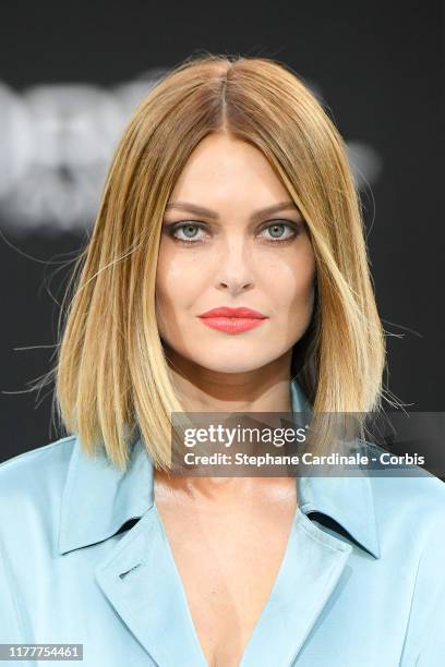 Caroline Receveur walks the runway during the "Le Defile L'Oreal Paris" Show as part of Paris Fashion Week on September 28, 2019 in Paris, France.