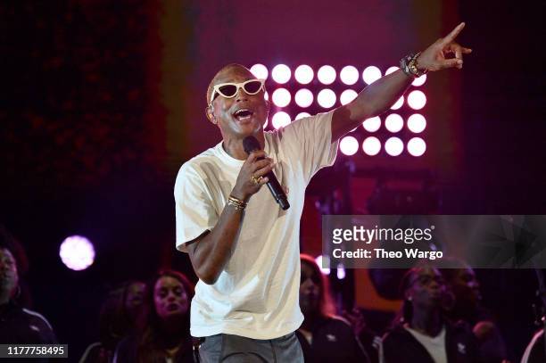 Pharrell Williams performs onstage during the 2019 Global Citizen Festival: Power The Movement in Central Park on September 28, 2019 in New York City.
