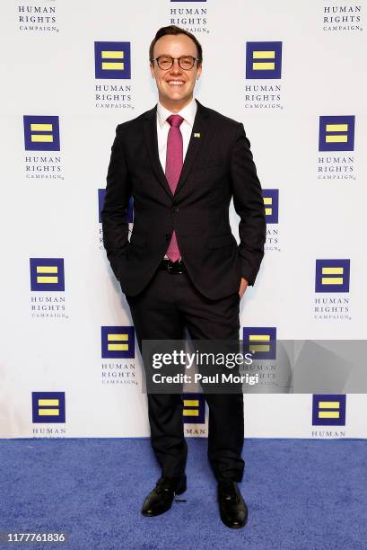 Chasten Buttigieg attends the 23rd Annual Human Rights Campaign National Dinner at the Washington Convention Center on September 28, 2019 in...
