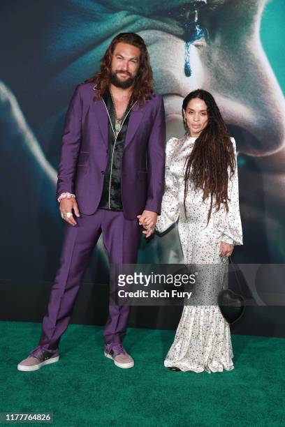 Jason Momoa and Lisa Bonet attend the premiere of Warner Bros Pictures "Joker" on September 28, 2019 in Hollywood, California.
