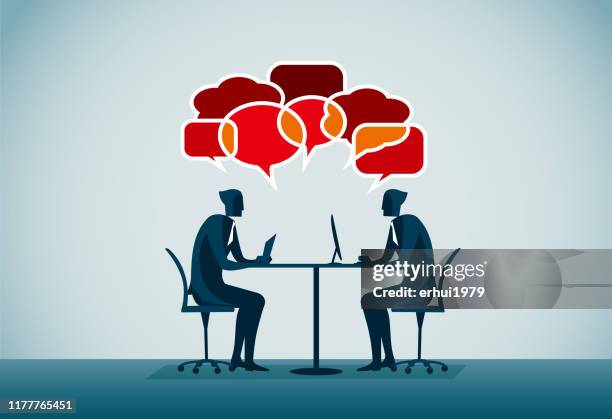 discussion - two people stock illustrations