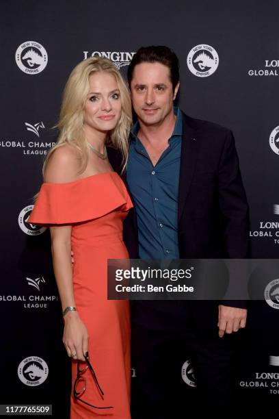 Amanda Leigh and Lorenzo Borghese attend the Celebration of The Inaugural Longines Global Champions Tour Of New York with Georgina Bloomberg And The...