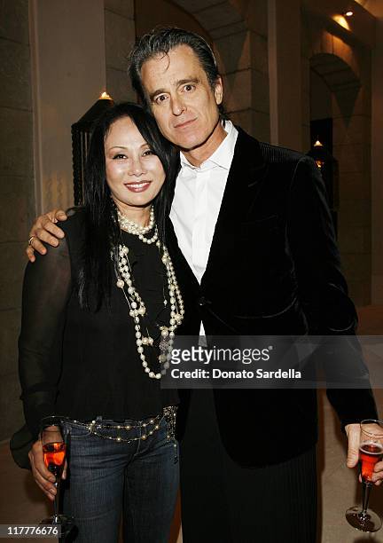 Eva Chow and Bobby Shriver during Chinese Film Delegate Party at Private Residence in Los Angeles, California, United States.