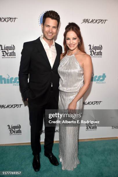 Drew Seeley and Amy Paffrath attends Thirst Project 10th Annual Thirst Gala at The Beverly Hilton Hotel on September 28, 2019 in Beverly Hills,...