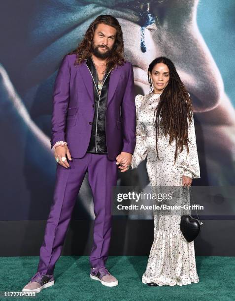 Jason Momoa and Lisa Bonet attend the Premiere of Warner Bros Pictures "Joker" on September 28, 2019 in Hollywood, California.