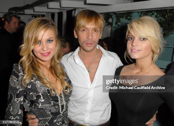 Carmen Electra, Ken Paves and Jessica Simpson during Jessica Simpson and Eva Longoria Host Ken Paves Salon Opening in Los Angeles, CA, United States.