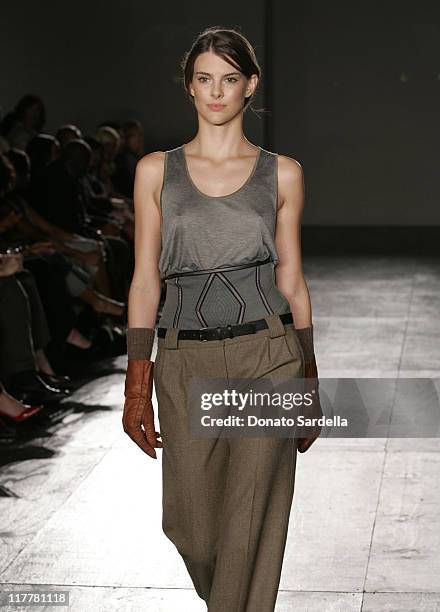 Model wearing Proenza Schouler Fall 2005 during Barneys New York and Hewlett-Packard Host Proenza Schouler Fashion Show to Benefit the Rape...