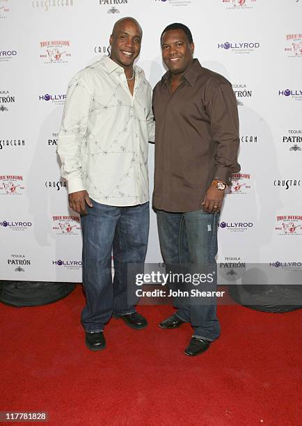 Barry Bonds and Rodney Peete during HollyRod/ True Religion Brand Jeans Fundraiser - November 19, 2005 at Private Residence in Beverly Hills,...