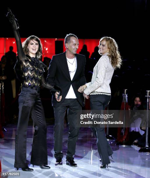 Anouk Lepere, Volker Kaechele, Hugo Boss designer and Maggie Rizer