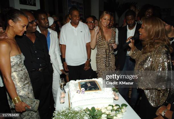 Erica Reid, Antonio "LA" Reid, Kanye West, Jay-Z, Mariah Carey and Patti LaBelle