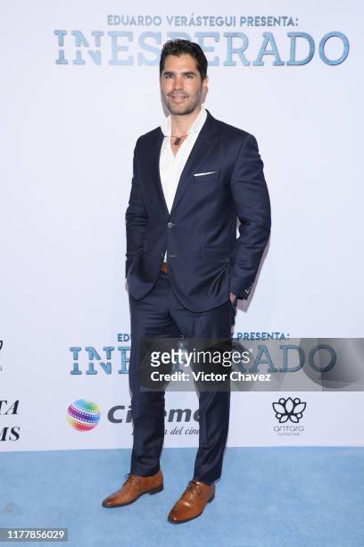 Executive producer, Eduardo Verastegui attends the red carpet premiere of the film "Inesperado" at Cinemex Antara Polanco on October 23, 2019 in...
