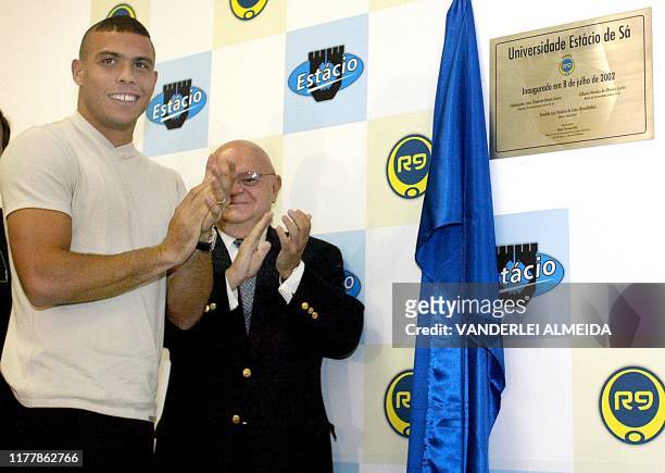 Brazilian soccer star, Ronaldo Nazario , inaugurates the Physiotherapy Faculty R9, at the Universidad Estacio de Sa, along with the ex OAS embassador...
