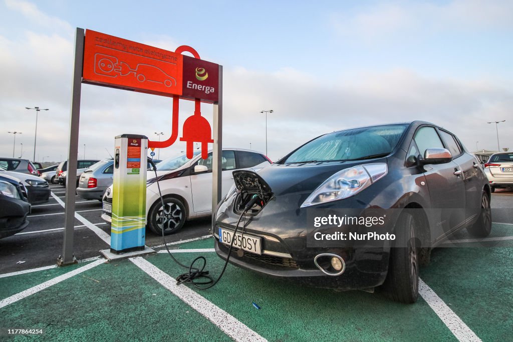 Nissan Leaf Connected To A Charger