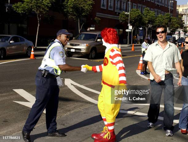 Ronald McDonald & Andrew Firestone during Ronald McDonald, Andrew Firestone and Jen Schefft Spotted at Ivy at Streets of Los Angeles in Los Angeles,...